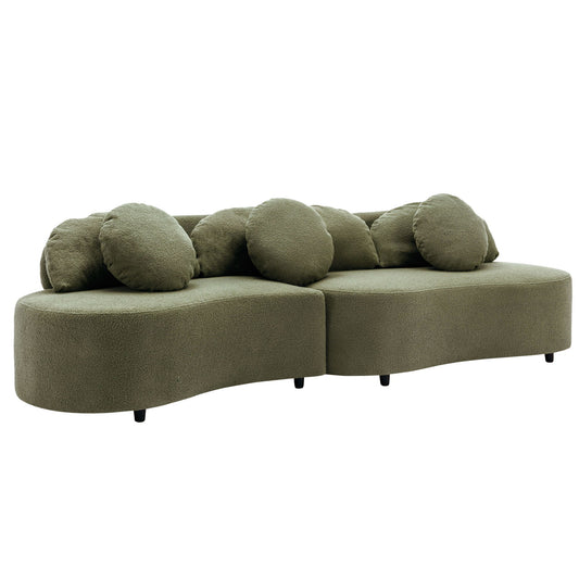 Modern Living Room Sofa Lamb Velvet Upholstered For Home