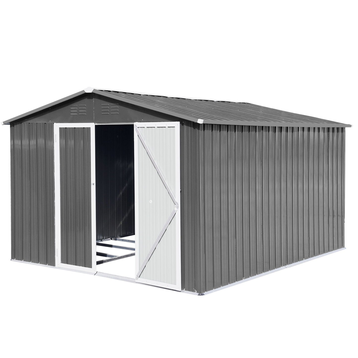 10' x 8' Garden Sheds Outdoor Storage Sheds - Gray