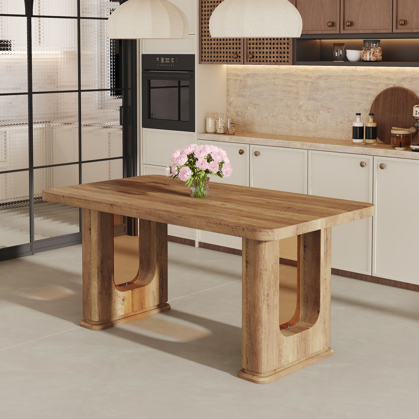 Stylish Wood Color Textured Dining Table Material With Wood Grain Stickers - Transparent / Wood