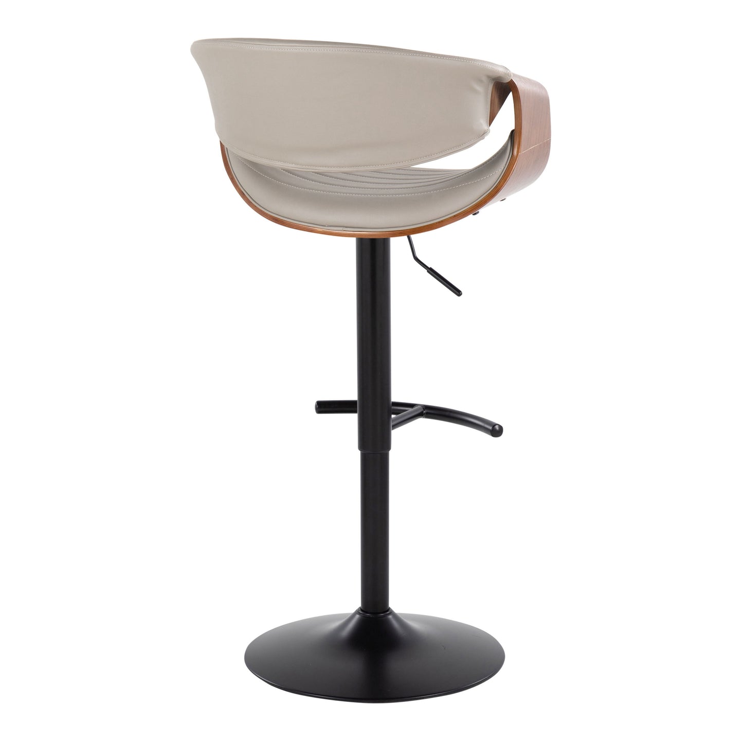 Symphony - Mid Century Modern Adjustable Barstool With Swivel With Rounded T Footrest (Set of 2)