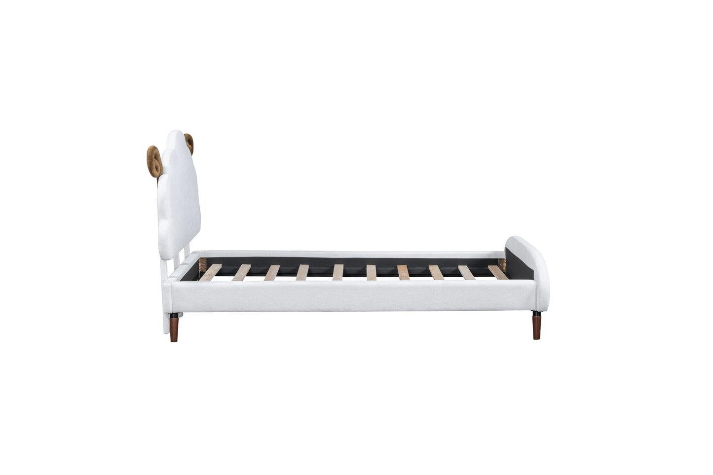Upholstered Platform Bed With Sheep Shaped Headboard