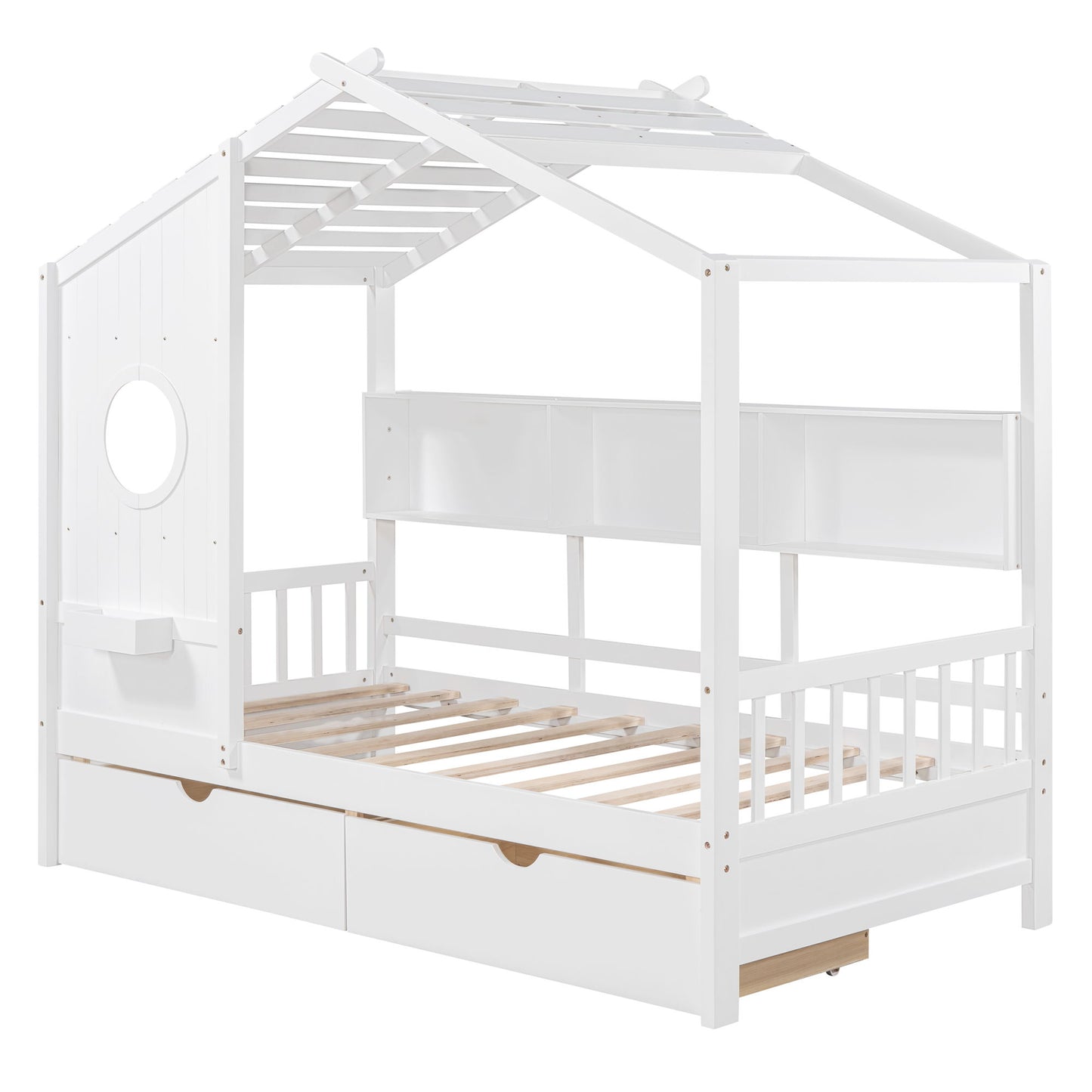 Modern Design House Bed With Storage Shelf