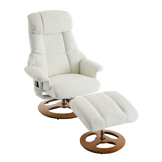 Ergonomic Recliner Chair With Ottoman, Modern 360° Swivel With Footstool