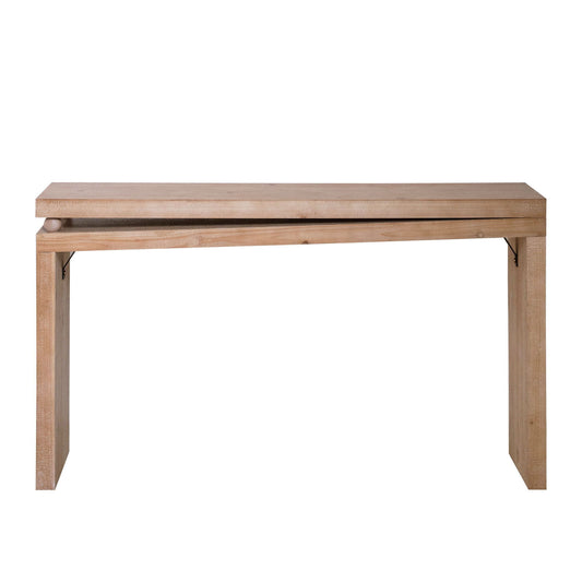 Slim Console Table, Narrow Entryway Table With Bead Detail - Light Natural / Natural