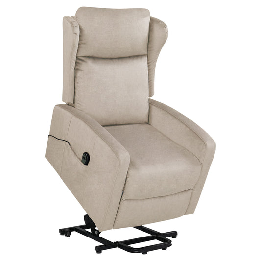Power Lift Recliner Chair, Adjustable Modern Lift Chair, Lift Recliner Sofa For Back, Lumbar, Legs Support, Classic Power Recliner Chair With Remote Control, Side Pocket - Light Gray