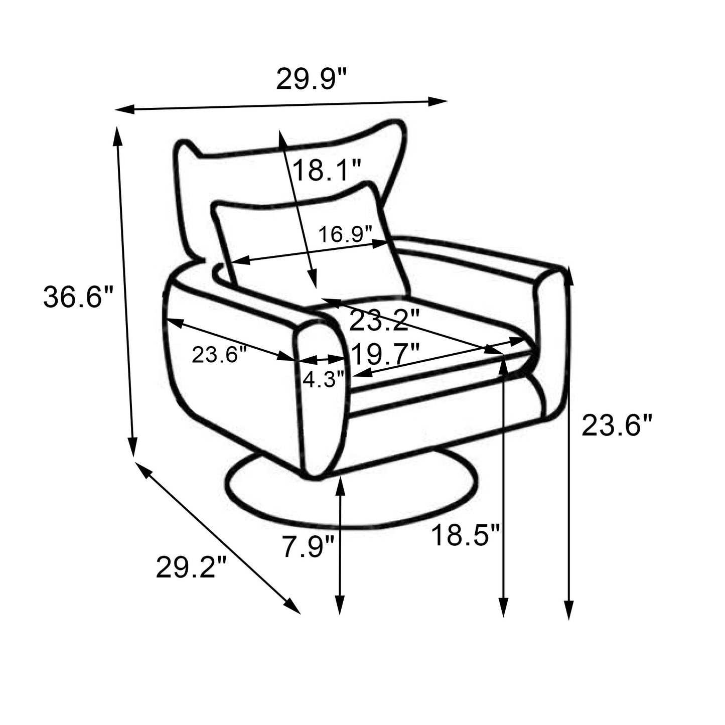 Classic Mid-Century 360 Degree Swivel Accent Chair
