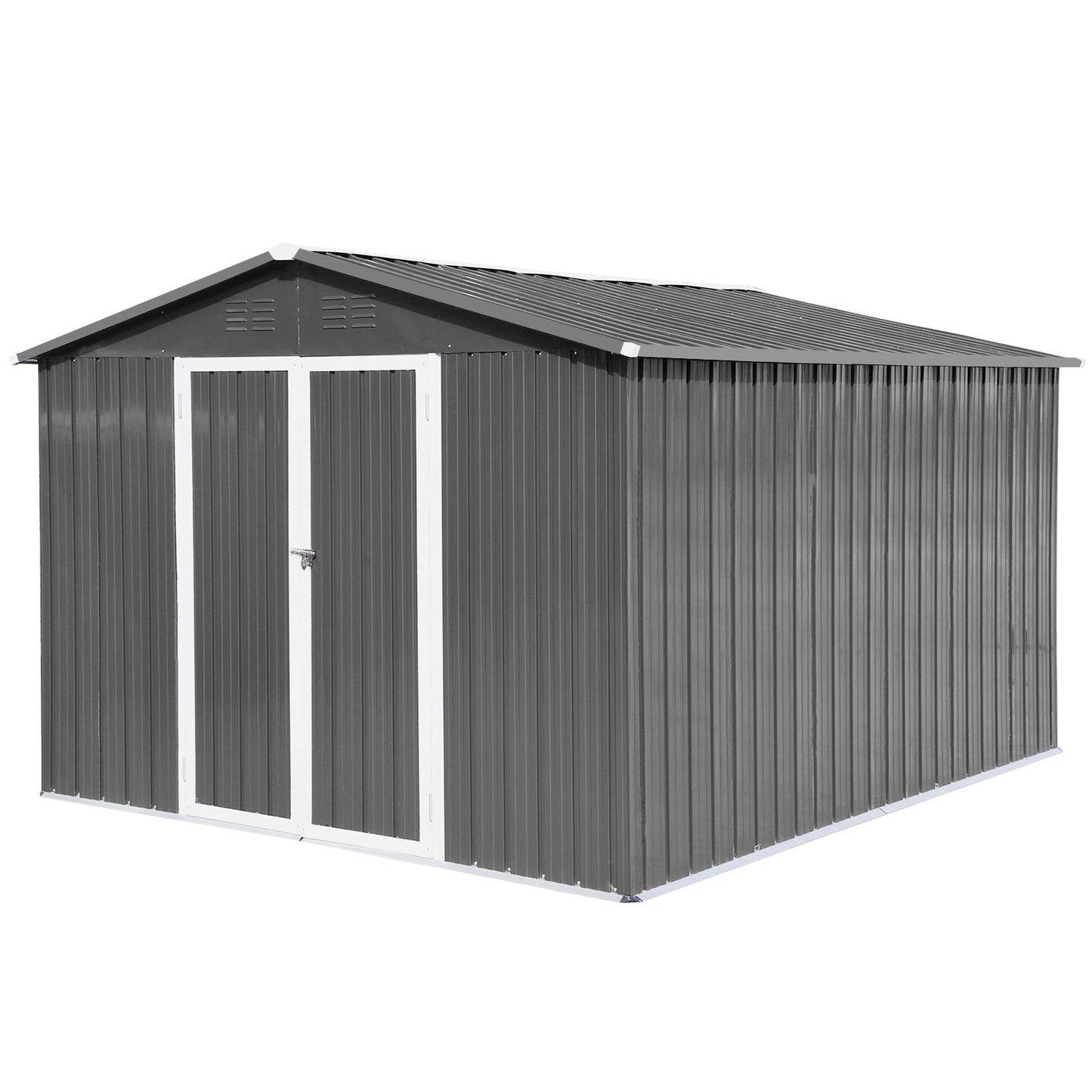 10' x 8' Garden Sheds Outdoor Storage Sheds - Gray