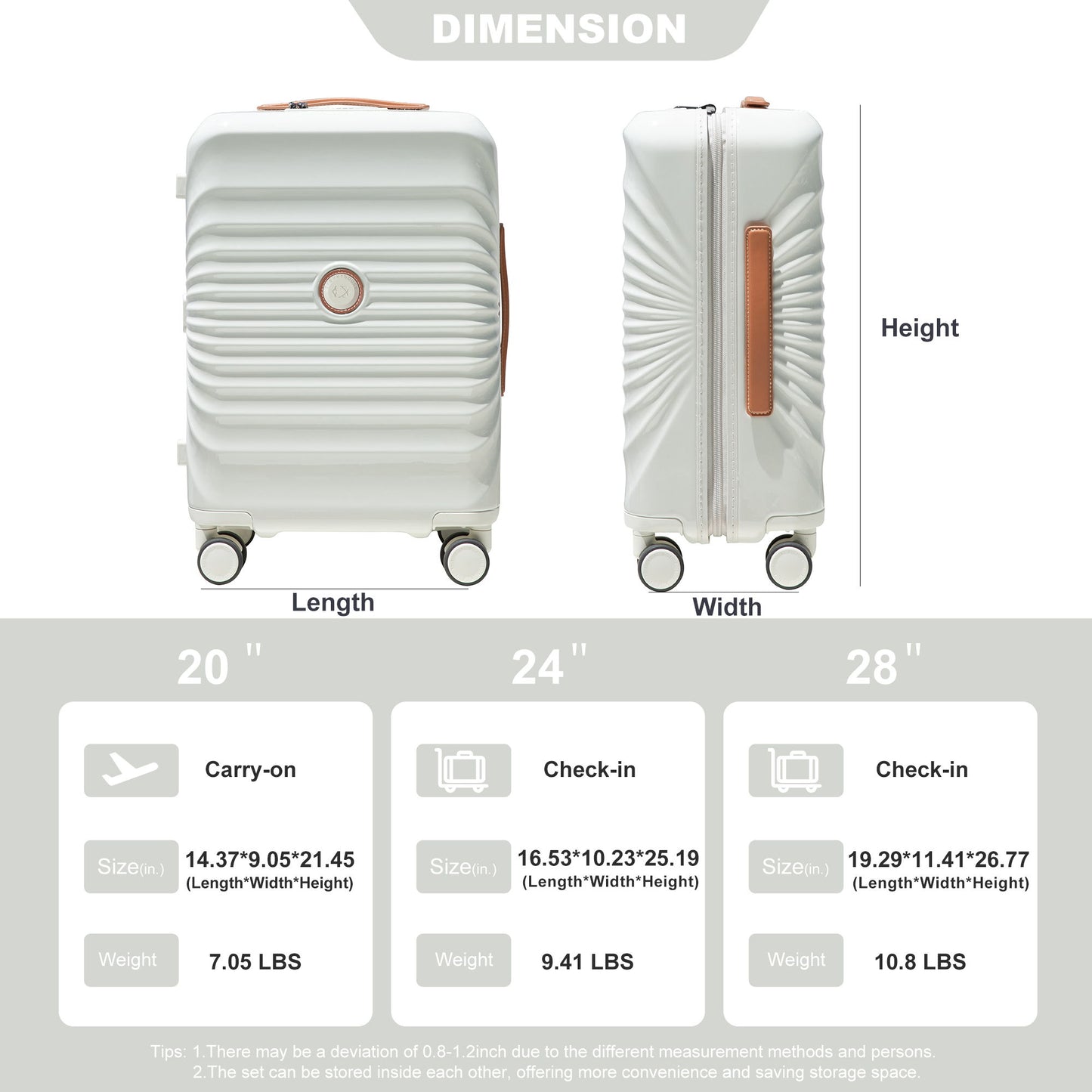 28" Luggage Lightweight Suitcase Tsa Lock USB Port Luggage Wheel