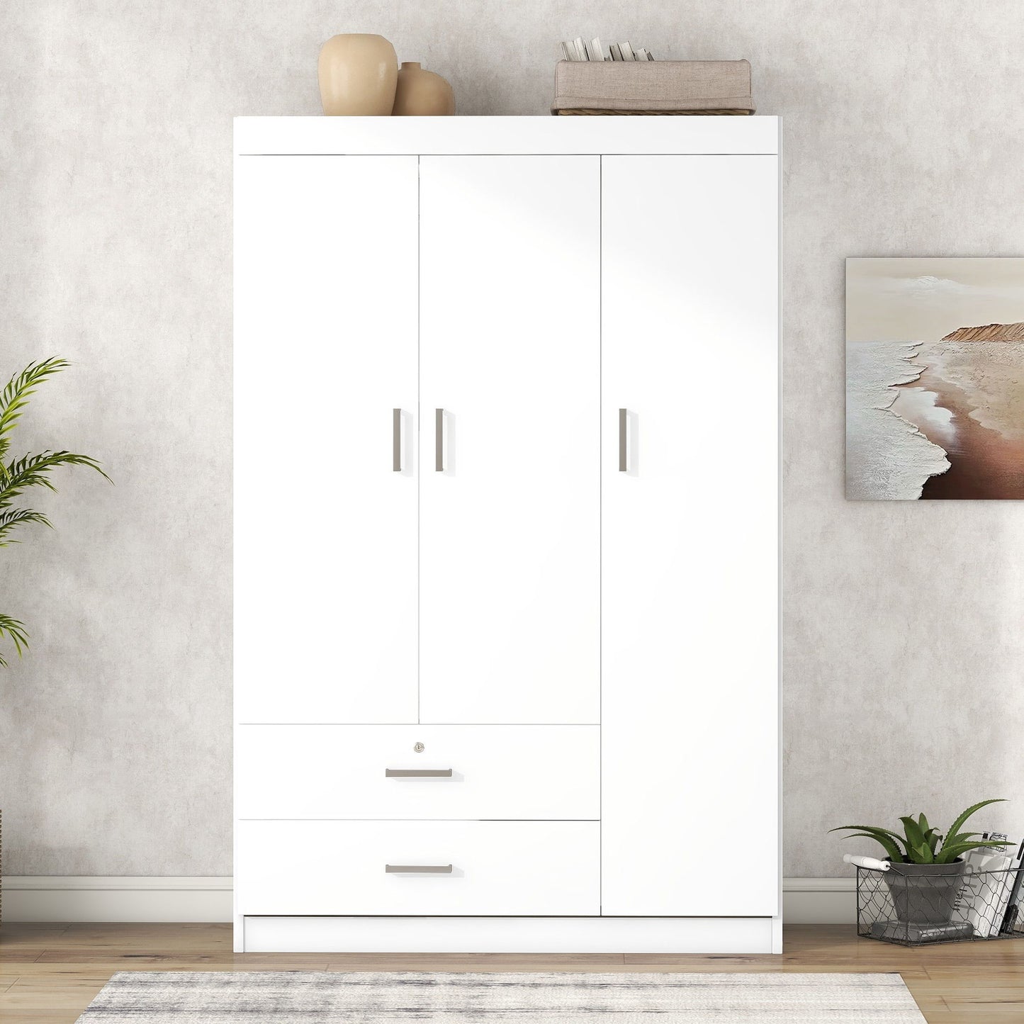 3 Door Wardrobe With 2 Drawers