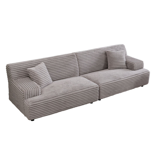 Modern Comfortable Cloud Sofa, Soft Plush Corduroy With Square Armrests