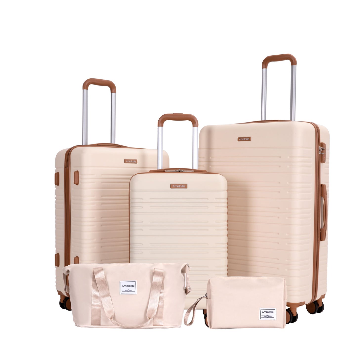 5 Piece Set Hard Case Spinner Wheels Luggage Sets With Tsa Lock