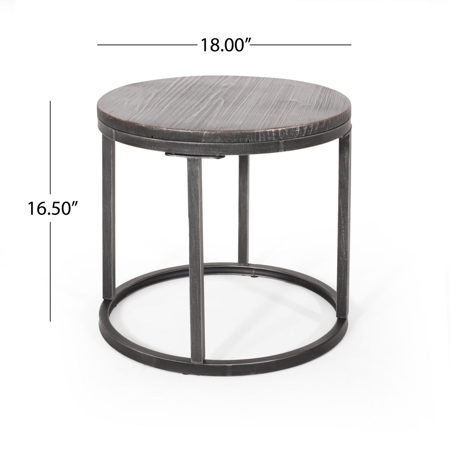 Icebergs - 3 Piece Coffee Table Set With Wood Top And Iron Base - Black / Gray