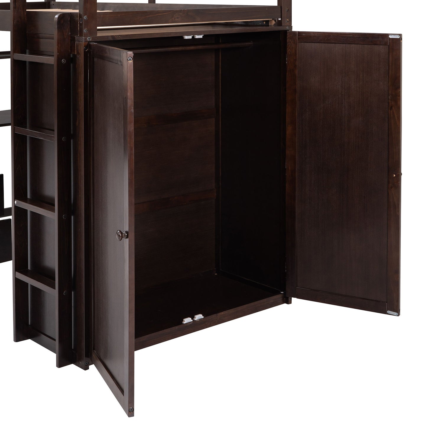 Loft Bed With Drawers, Desk, And Wardrobe