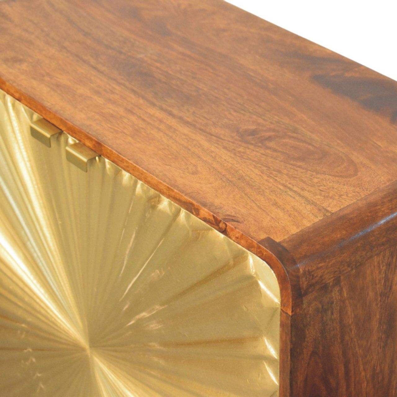 Avora - Brass Embossed 2 Door Cabinet - Brown / Golden