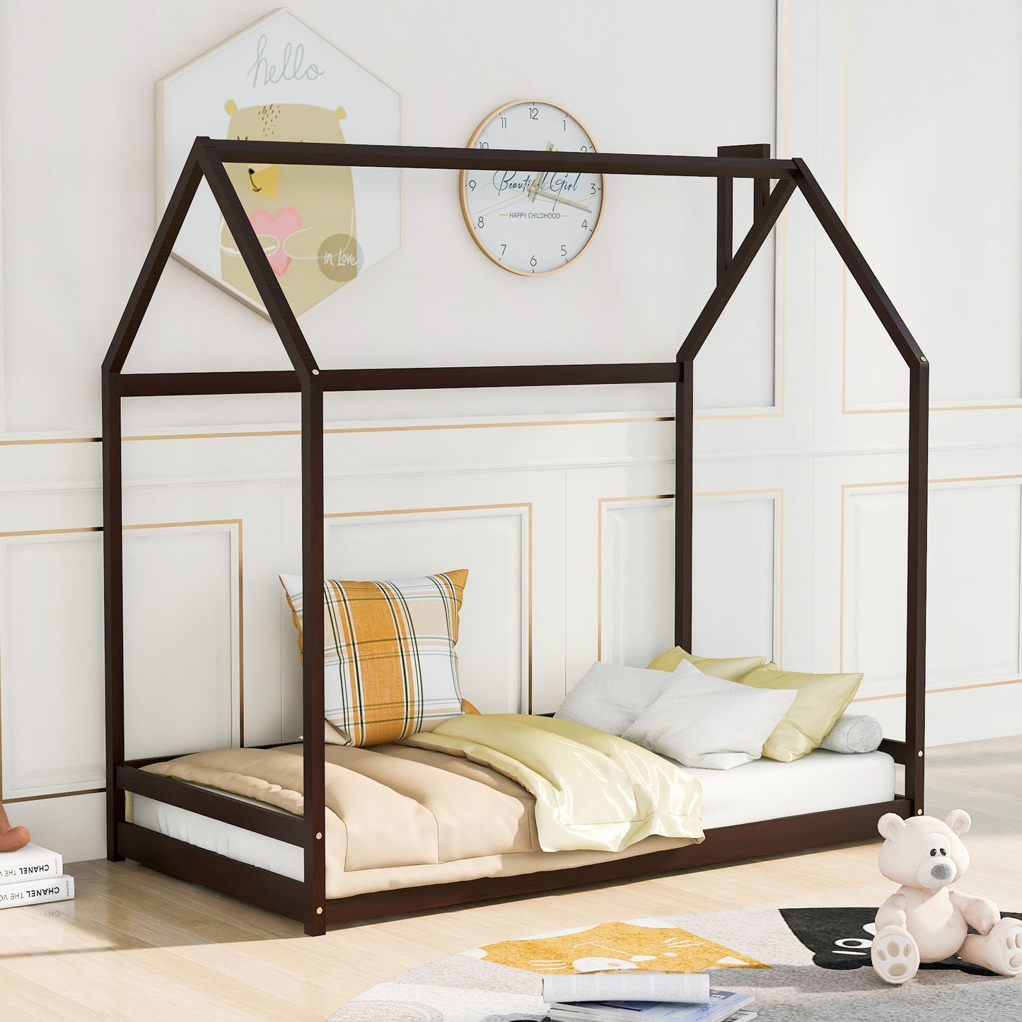 Twin Size Playhouse Bed - Espresso