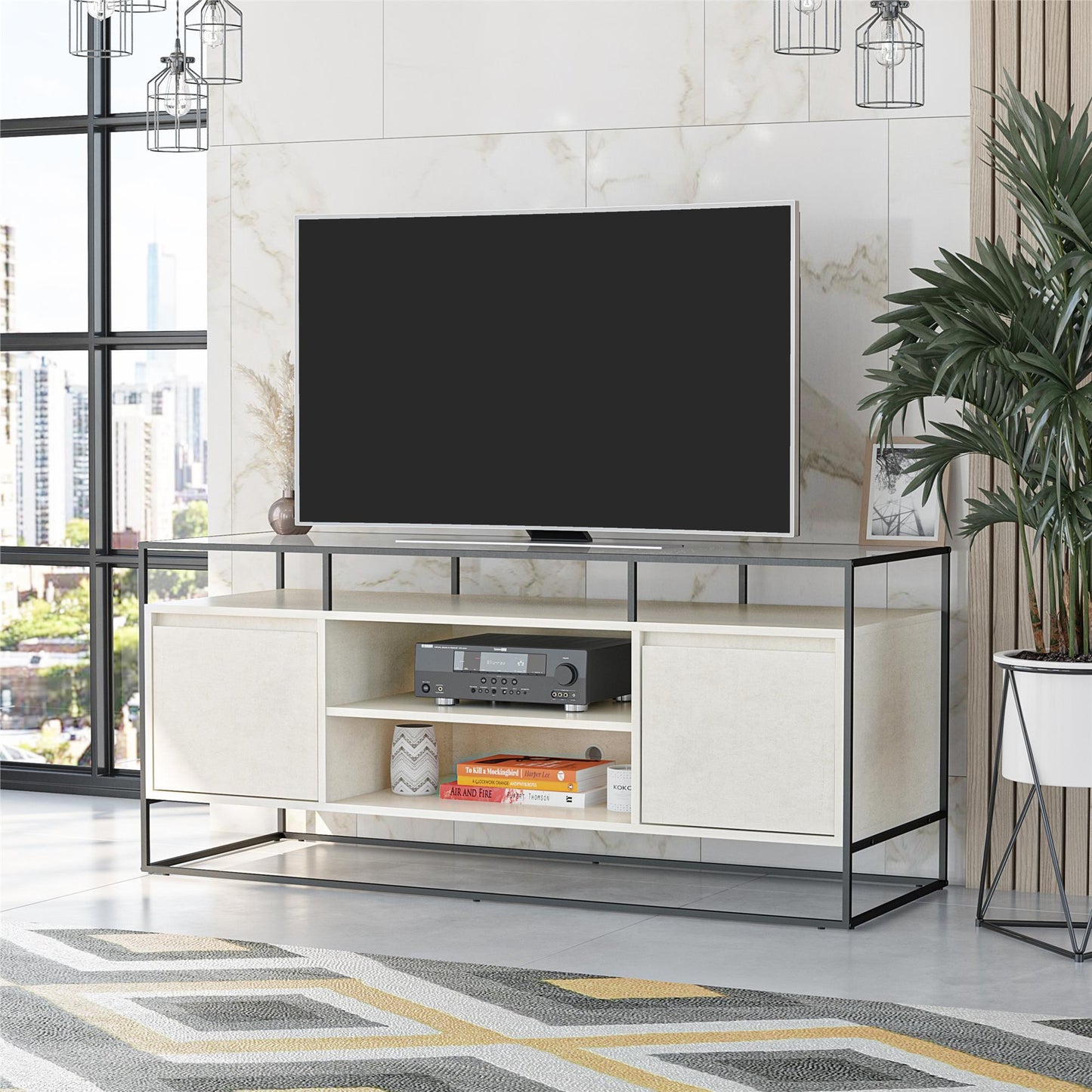 Camley - Media Console TV Stand - White