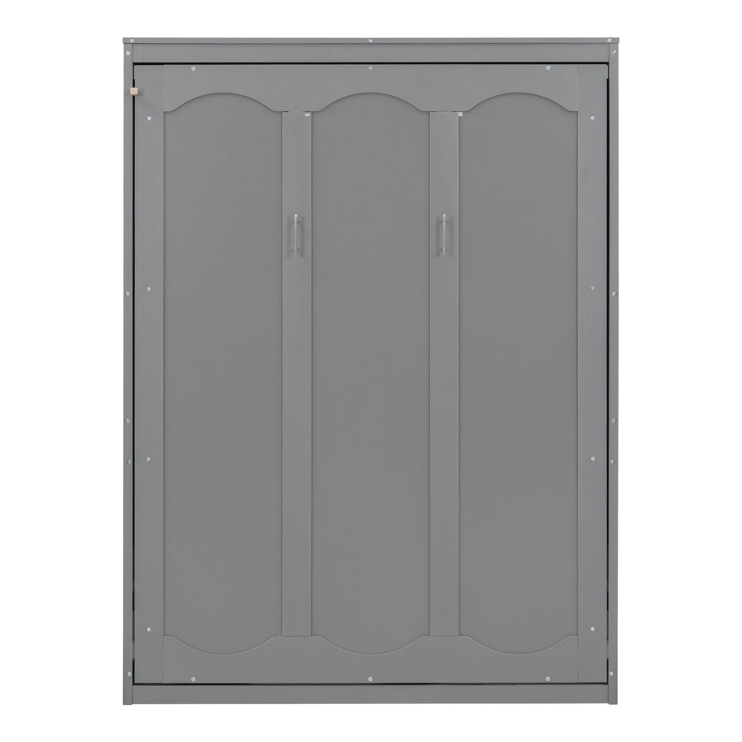 Full Size Murphy Wall Comfort Bed With Shelves - Gray