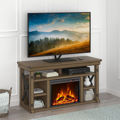 Wildwood - Fireplace TV Stand - Gray