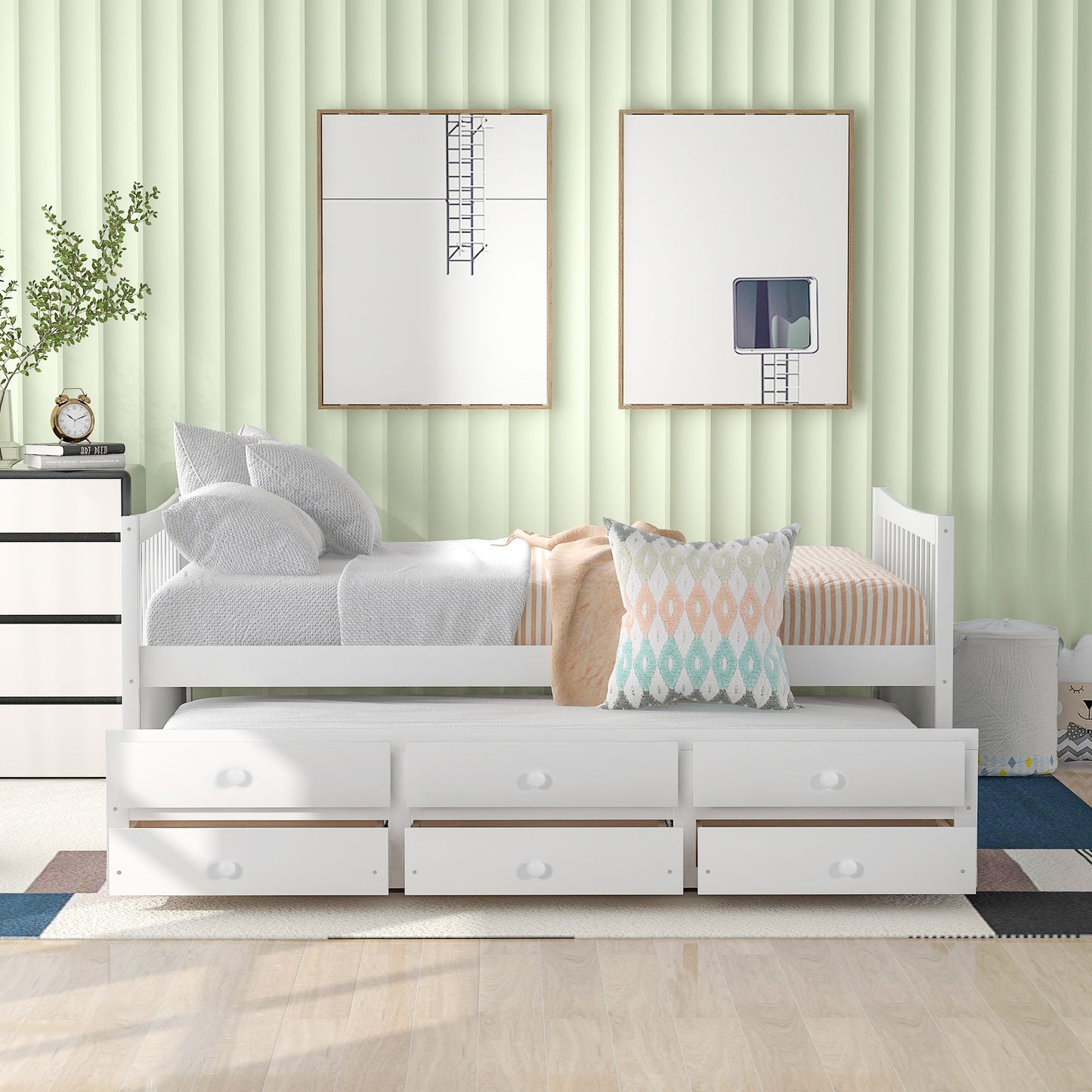 Twin Size Daybed With Trundle And Drawers