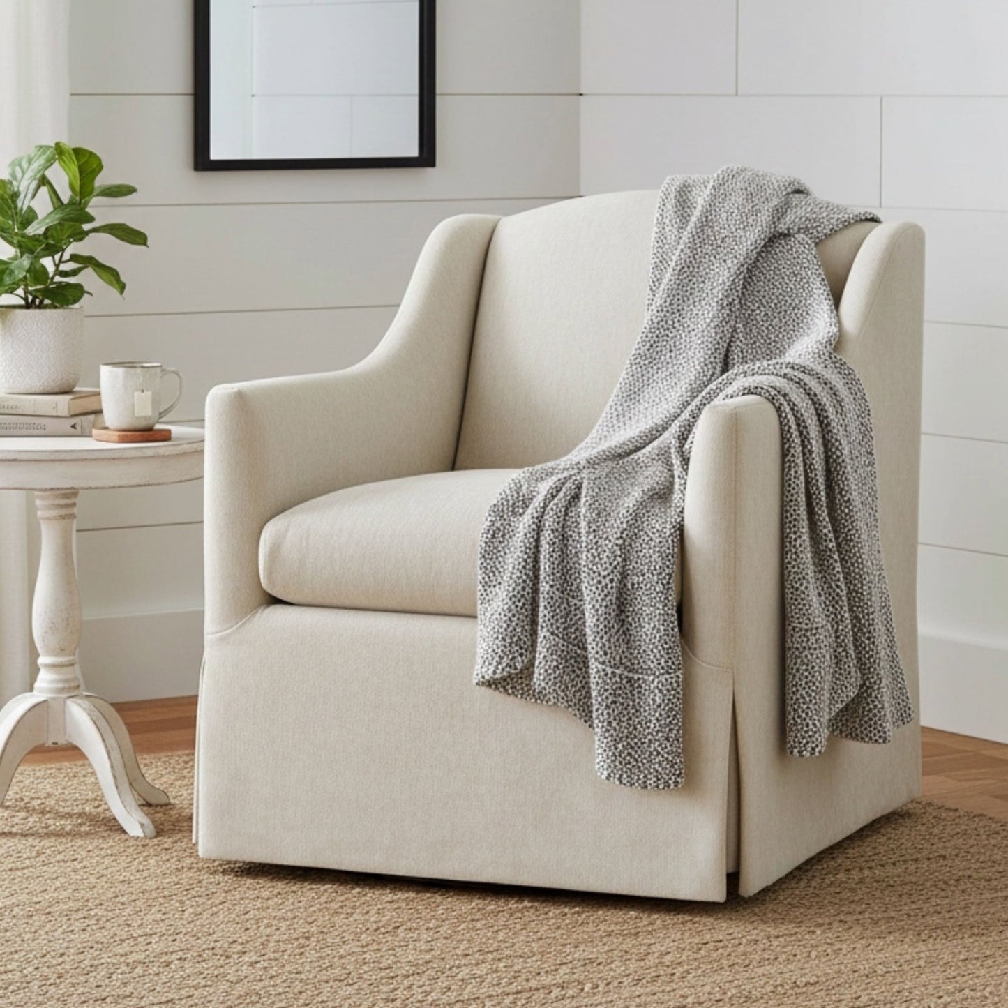 Luisa - Skirted Swivel Accent Chair