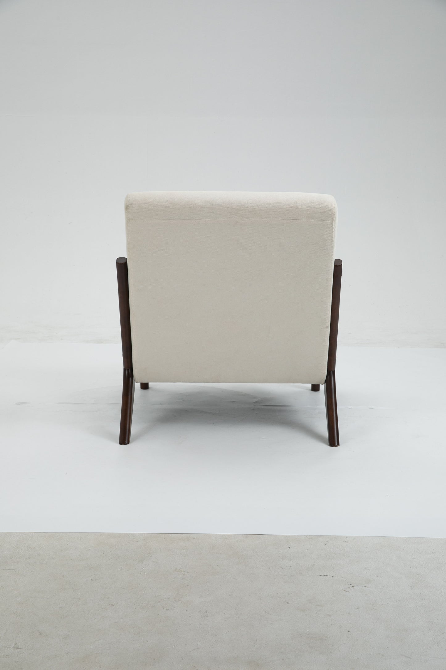 Mid-Century Modern Accent Chair With Wood Frame, Upholstered Living Room Chairs With Waist Cushion, Reading Armchair For Bedroom Sunroom