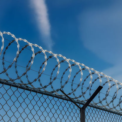 Galvanized Barbed Wire Fence Roll, Security Fencing With Sharp Razor Edges