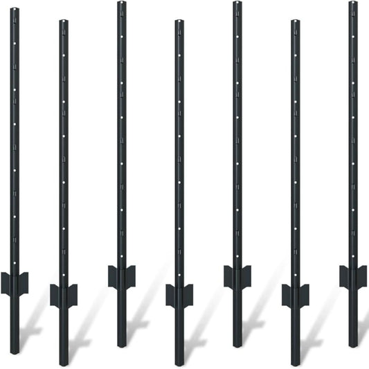 4 Foot U-Shaped Metal Garden Fence Posts Set For Wire Fencing