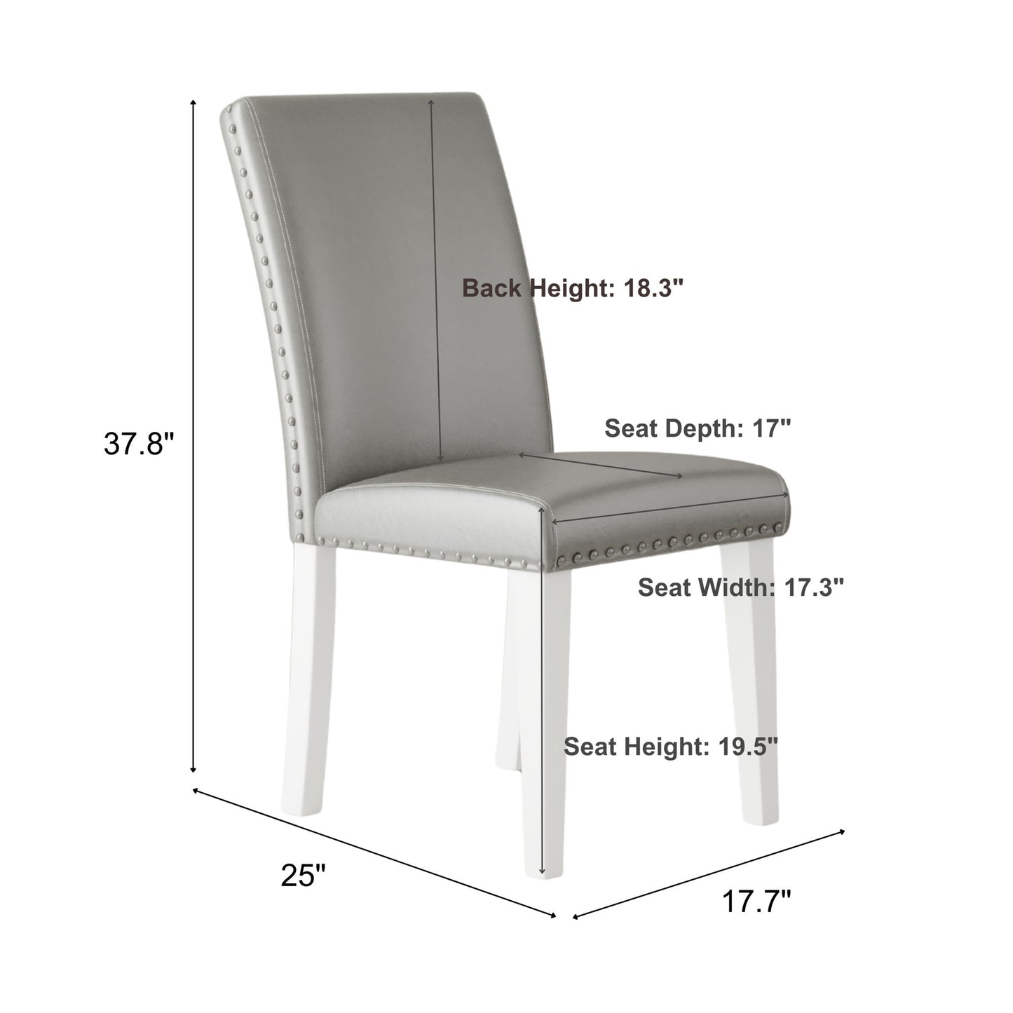 Upholstered Dining Chair With High Back Design (Set of 2)