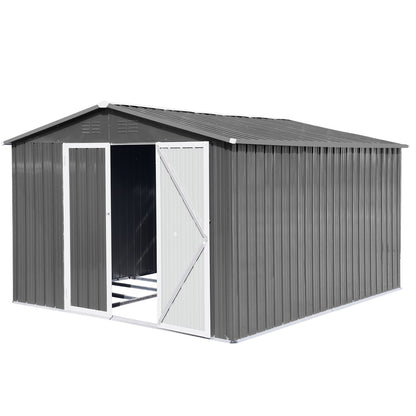 10' x 8' Garden Sheds Outdoor Storage Sheds - Gray
