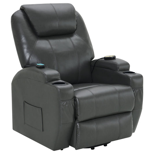 Rexford - Power Lift Recliner Chair With Massage Comfort With Lift Assist, Heat & Massage Features - Charcoal Gray