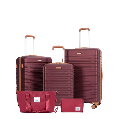 5 Piece Set Hard Case Spinner Wheels Luggage Sets With Tsa Lock