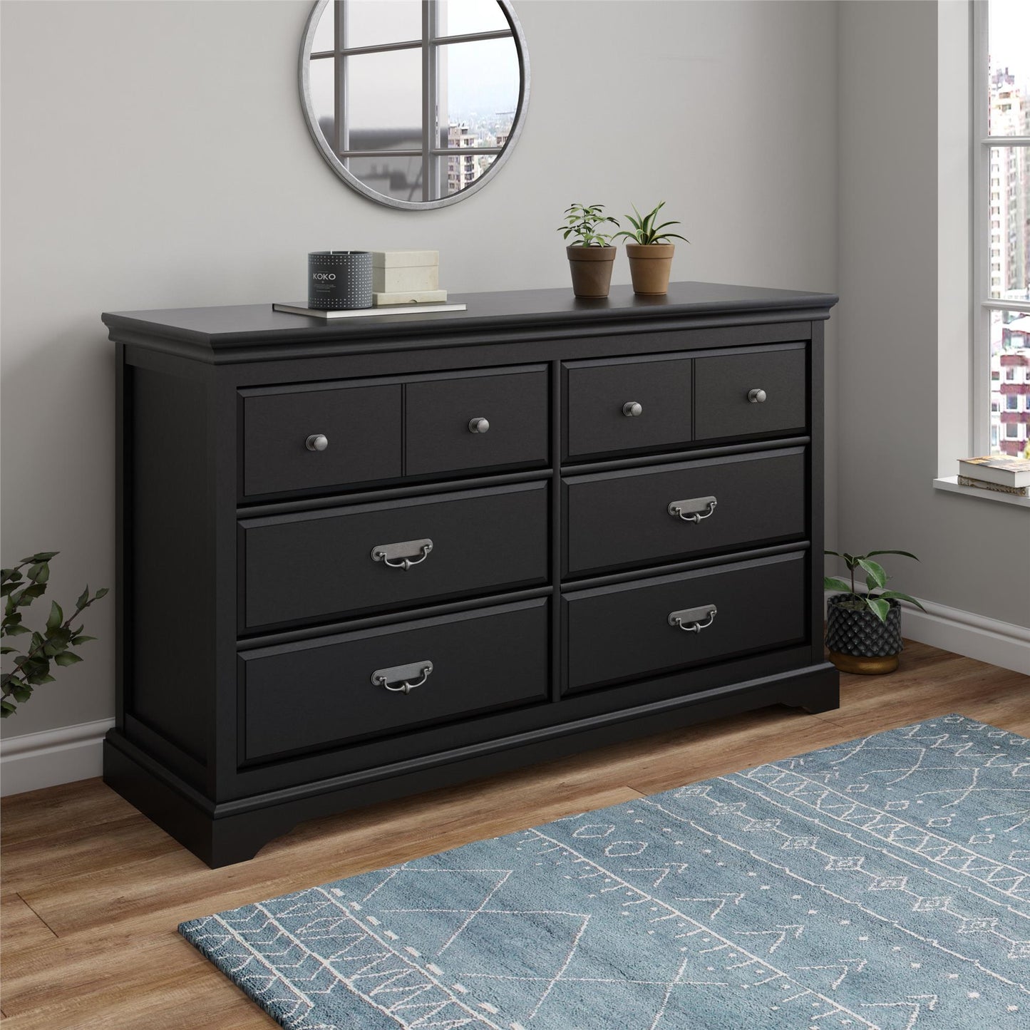 Bristol - 6 Drawer Dresser - Black