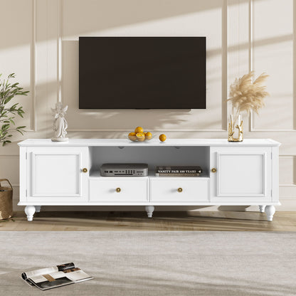 TV Stand For TVs Up To 80", Entertainment Center With Open Compartment