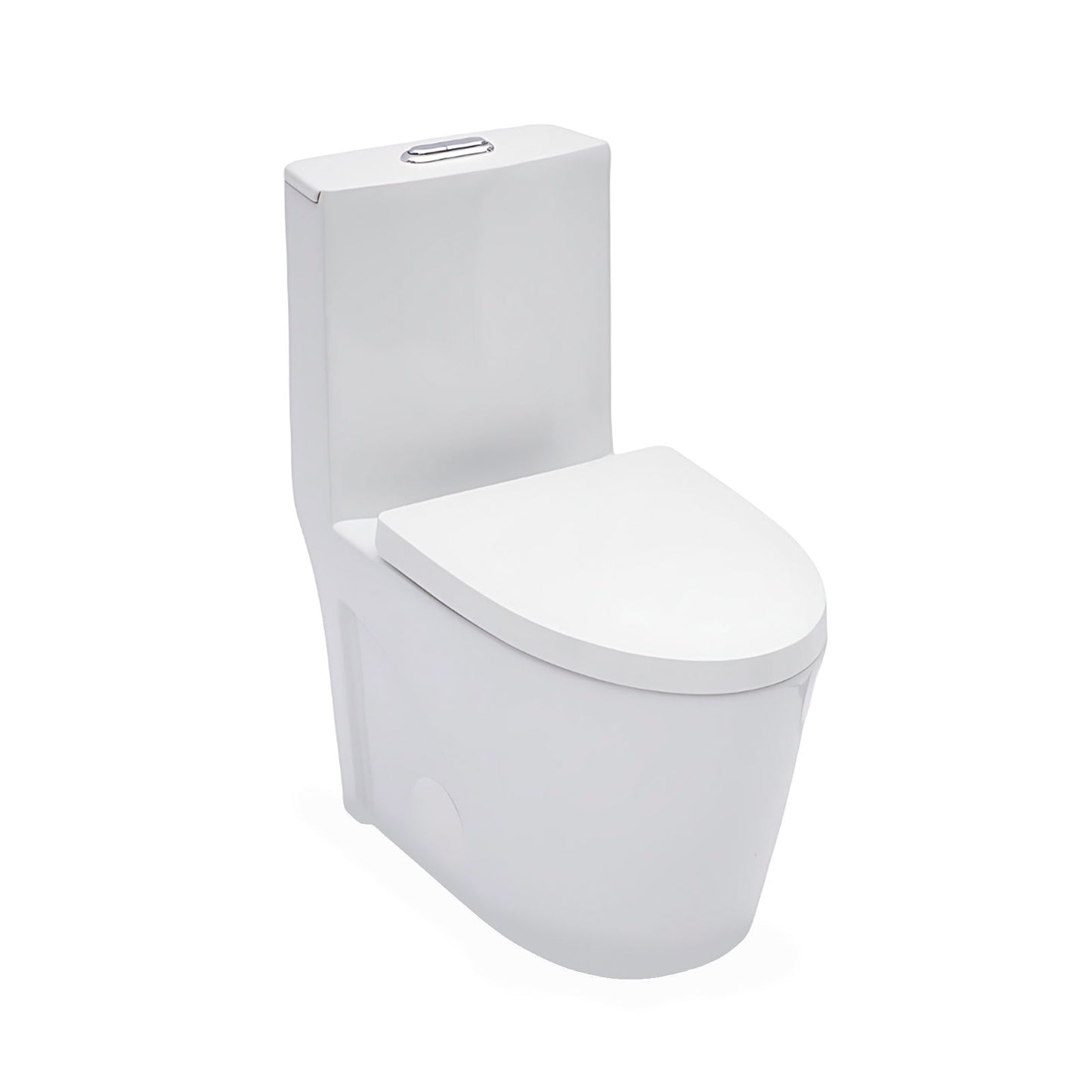 1 Piece Toilet For Bathroom, Dual Flush 1.24 / 1.6 Gpf, Soft Closing Seat - White