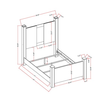 Lorenzo - 5 Piece Bedroom Set With Glittered Detailing