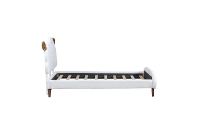 Upholstered Platform Bed With Sheep Shaped Headboard