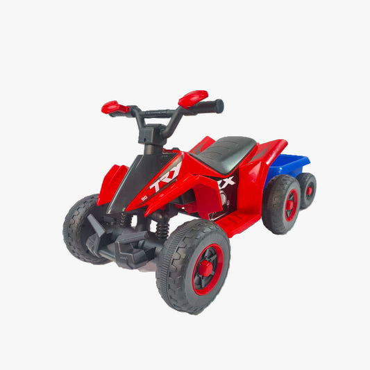 6V Kids Electric ATV With Headlights, Mp3, USB & Volume Control, 4 Wheel Ride-On Vehicle - Red