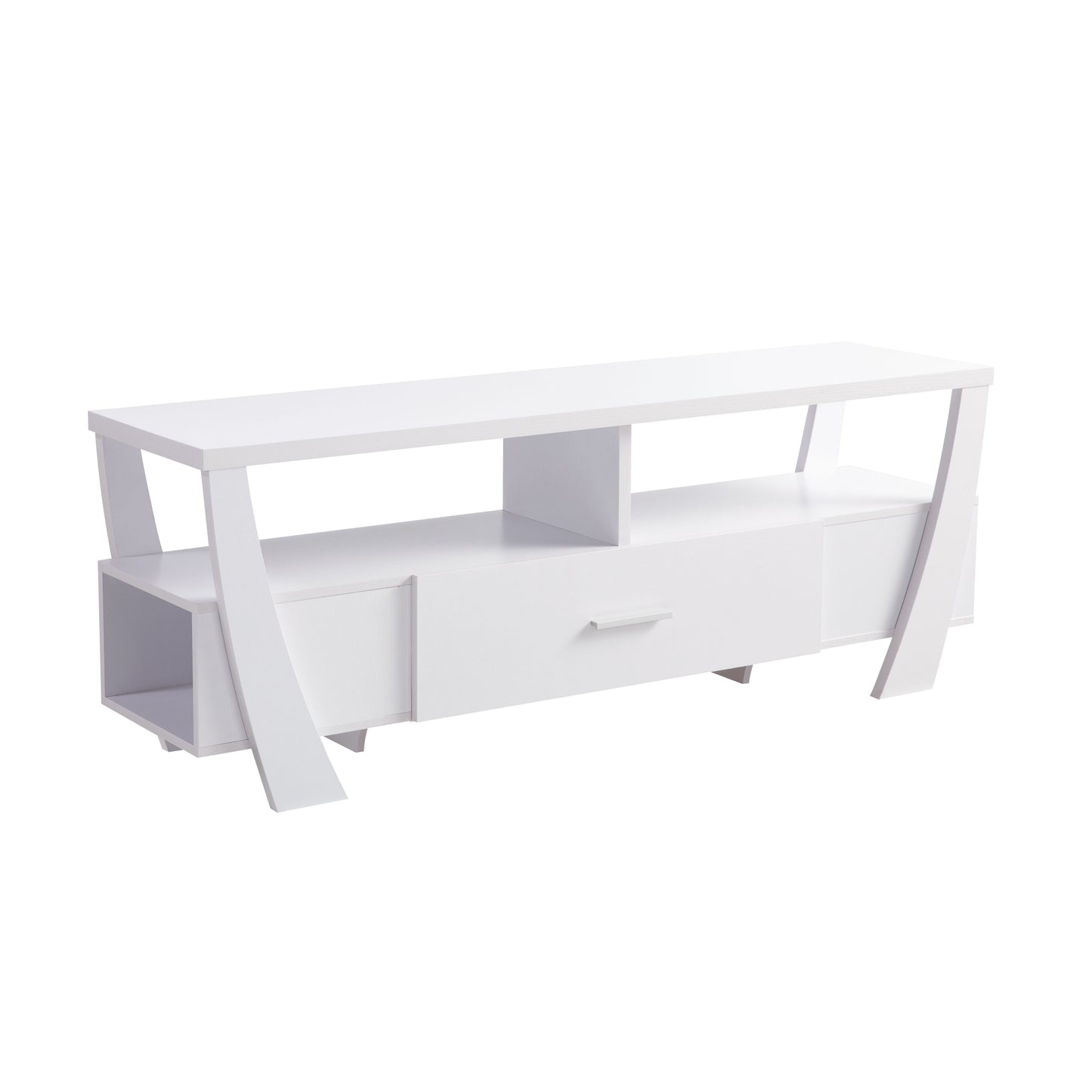 Contemporary TV Stand With 4 Shelves And 1 Drawer