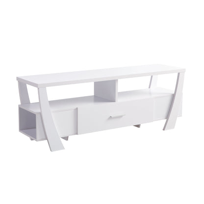 Contemporary TV Stand With 4 Shelves And 1 Drawer