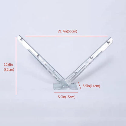 Galvanized V-Bracket For Razor Wire Extension Fence Support 1 Pair - Silver