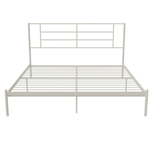 Praxis - King Bed With Simple Headboard - White