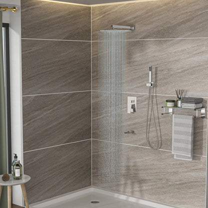 12" Ceiling Mount Square Shower System With Waterfall Tub Spout And Rough In Valve