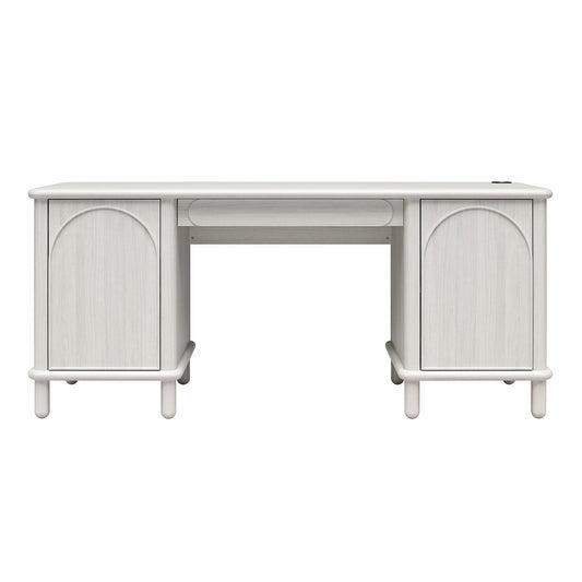 Selena - Double Pedestal Desk - Rustic White