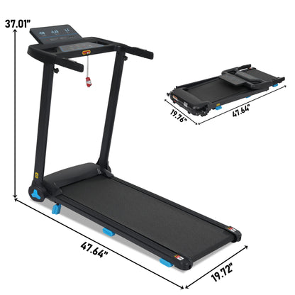 Folding Treadmills For Home Small, 3.0Hp Portable, 10Mph Walking Pad With Incline, Bluetooth, Heart Rate Sensors, Charge Station - Black