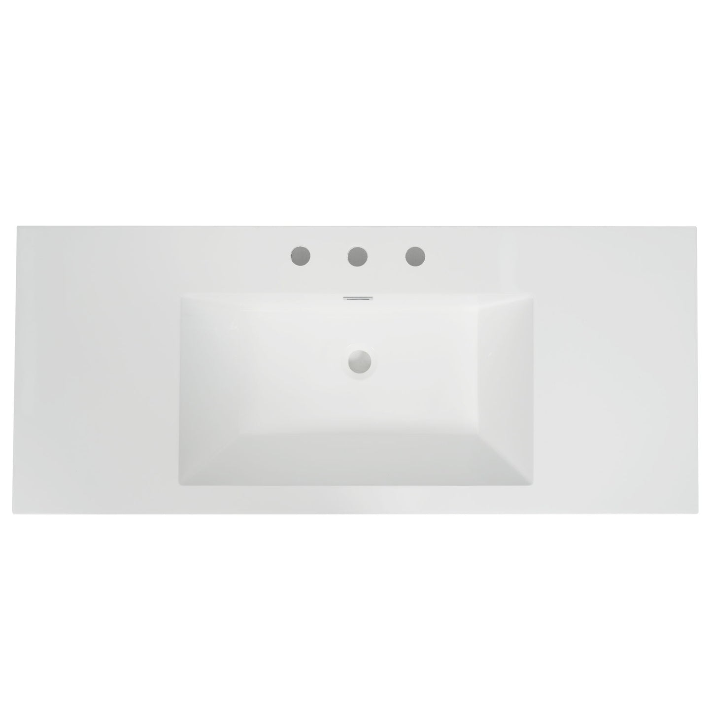 Vanity Top With 3 Faucet Holes, Rectangular Basin For Bathroom - White