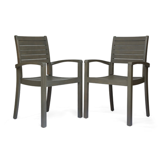 Outdoor Dining Chair, Stacking Design For Patio