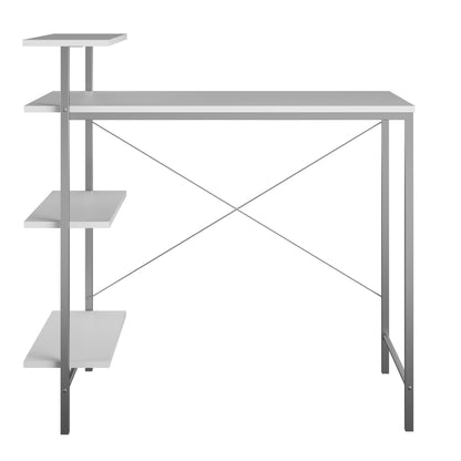 Side Storage Student Desk - White