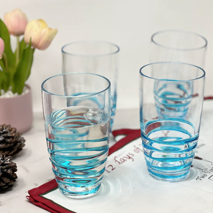 Leading Ware Swirl Acrylic Glasses Drinking (Set of 4)