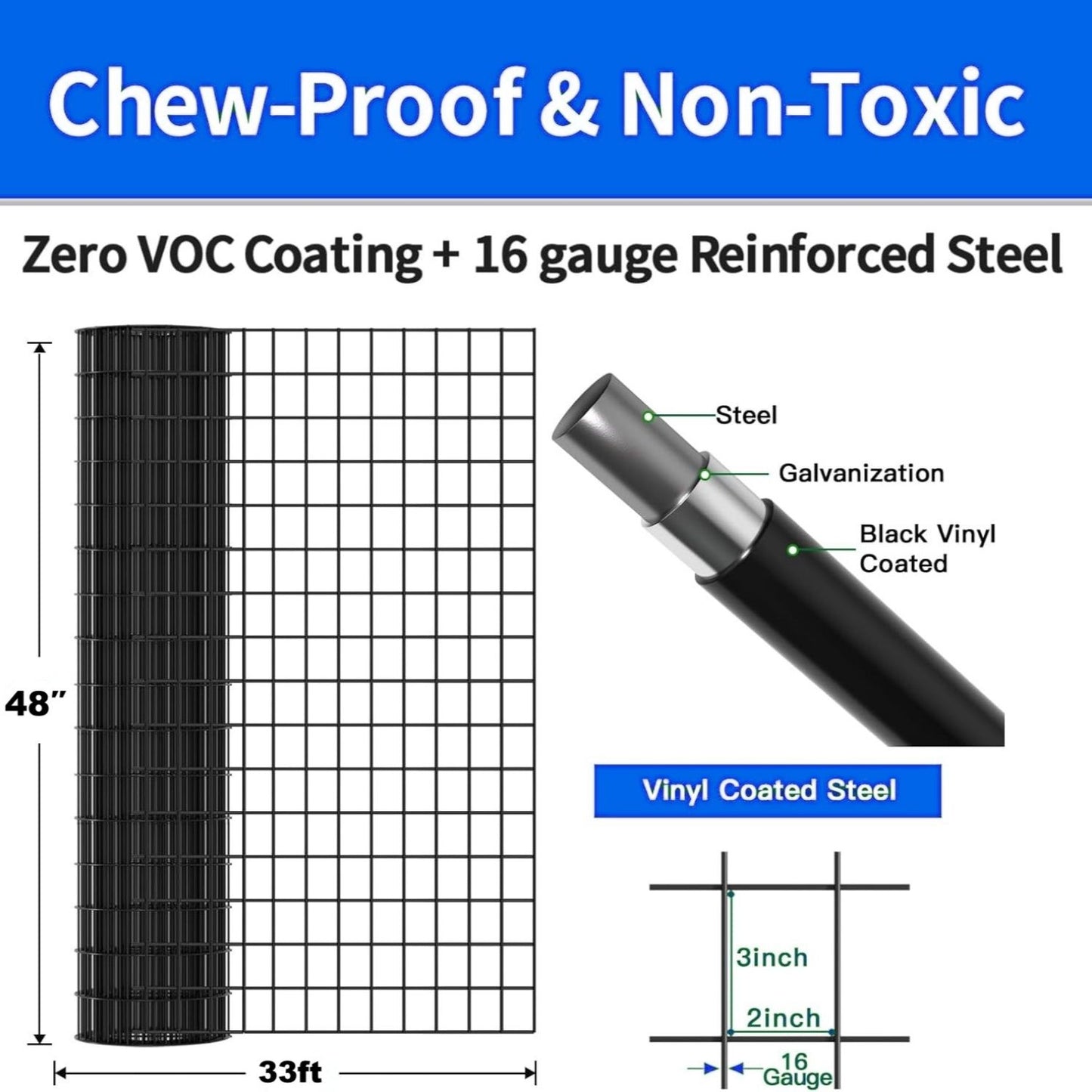 Vinyl-Coated Metal Welded Wire Fence For Poultry Cage Protection
