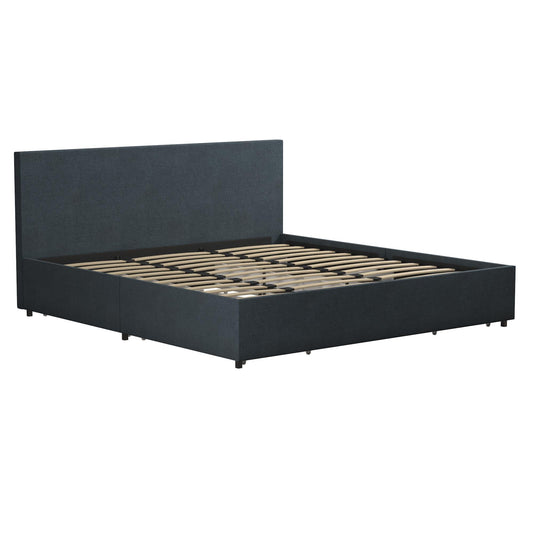 Kelly - King Upholstered Bed With Storage - Navy